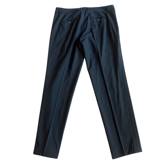 Vince. Black Cropped Length Trousers Pants Slacks Pleated Stripe Size 12 Women's - Picture 5 of 10